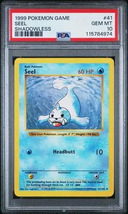 PSA 10 Seel [Shadowless] #41 Pokemon Base Set - Image 1