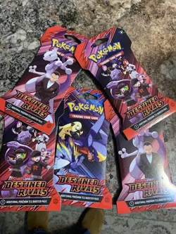 Destined Rivals Pokemon TCG Scarlet & Violet Sealed Booster Packs. 5 pack lot - Image 1
