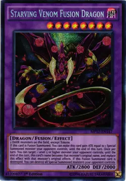 Yugioh Starving Venom Fusion Dragon MP17-EN147 Secret Rare 1st Edition LP - Image 1