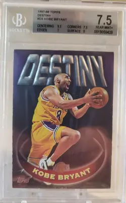 1997-98 Topps DESTINY KOBE BRYANT #D5 Chrome Insert LAKERS Card PSA 7.5 2nd Year - Image 2