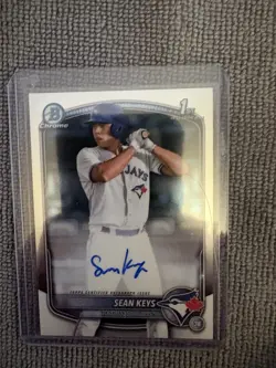 2024 Bowman Chrome Sean Keys 1st Bowman Autographed Card. - Image 1
