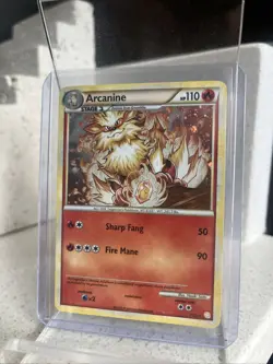 Arcanine - 1/123 - Holo Rare Heart Gold Soul Silver Pokemon near mint card - Image 1