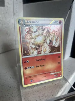 Arcanine - 1/123 - Holo Rare Heart Gold Soul Silver Pokemon near mint card - Image 2