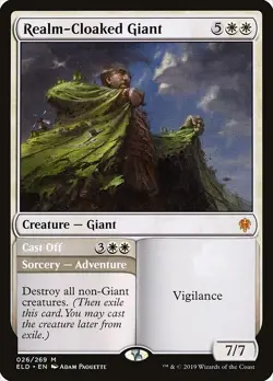Realm-Cloaked Giant 1x FOIL ELD MTG Throne of Eldraine Mythic MINT white - Image 1