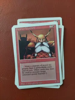 Dwarven Warriors - Revised - MTG Magic - Common - Red Creature X 4 CARDS LOT NM - Image 1
