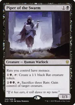 Piper of the Swarm 1x FOIL ELD MTG Throne of Eldraine Rare MINT black - Image 1