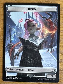 MTG Final Fantasy Token, Hero 0005 / Wizard 0015 - Image 1