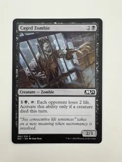 Caged Zombie MTG Magic the Gathering Card NM Near Mint M21 - Image 1
