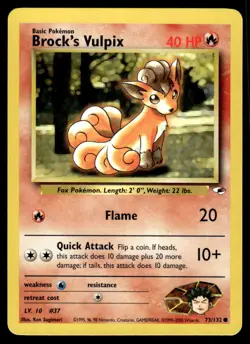 Pokemon TCG Gym Heroes #073/132 Brock's Vulpix LP - Image 1
