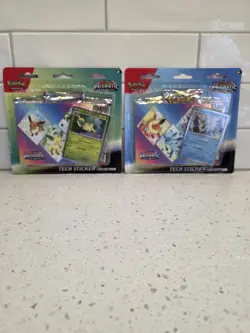 Pokemon Prismatic Evolutions Booster Pack x 2 Tech Sticker Packs Eevee & More - Image 1