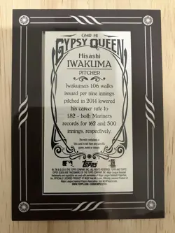 2015 Topps Gypsy Queen Framed Mini Relics #GMRHI Hisashi Iwakuma Near Mint - Image 2