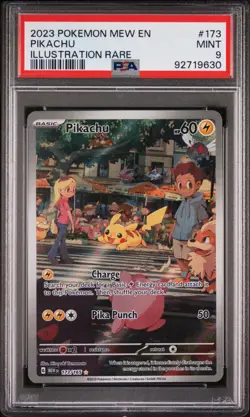 Pokemon 2023 Mew En-151 Illustration Rare #173 Pikachu PSA 9 - Image 1