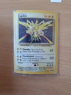 1999 Pokemon ZAPDOS #16/102 Base Set Unlimited Galaxy Star Holo Rare English - Image 1