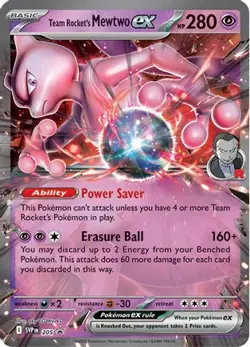 POKEMON SCARLET & VIOLET PROMO TEAM ROCKET'S MEWTWO EX 205 HOLO PROMO - Image 1