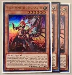 3x Fiendsmith Engraver 1st Edition Ultra Rare RA04-EN049 Yu-Gi-Oh! - Image 1