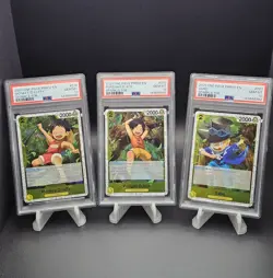 2025 One Piece PRB02 Sparkle Foil Luffy Ace Sabo PSA 10 Sequential - Image 1