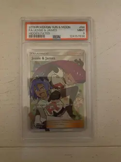 2019 POKEMON SUN & MOON HIDDEN FATES #68 FULL ART/JESSIE & JAMES PSA 9 - Image 1