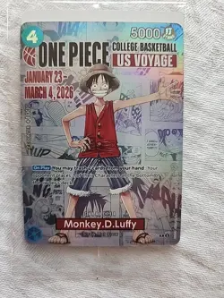 One Piece College Basketball US Voyage Monkey D. Luffy Trading Card Sealed - Image 1