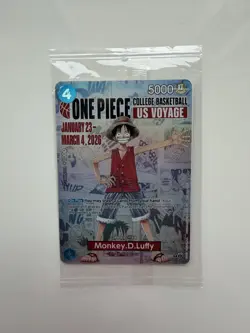 Monkey D. Luffy P-055 Promo One Piece College Basketball US Voyage Card Sealed - Image 1