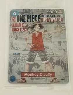 One Piece College Basketball US voyage Trading Card Monkey D Luffy (SEALED) - Image 1