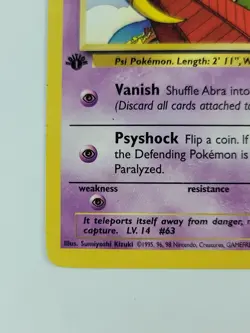 Pokemon Card 1st Edition Abra 49/82 Team Rocket Regular US - Image 5