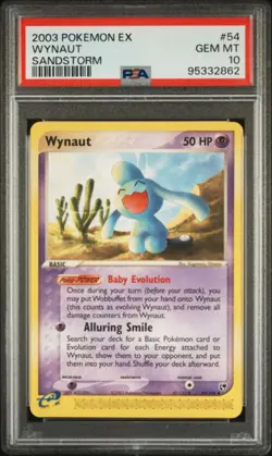 PSA 10 - 2003 EX Sandstorm Wynaut 54/100 Pokemon Card - Image 1