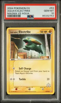PSA 10 - 2004 EX Team Magma vs Team Aqua's Electrike 53/95 Pokemon Card - Image 1
