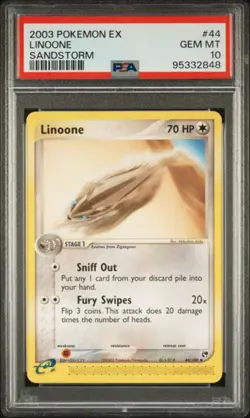 PSA 10 - 2003 EX Sandstorm Linoone 44/100 Pokemon Card - Image 1