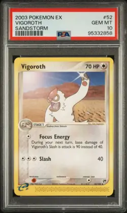 PSA 10 - 2003 EX Sandstorm Vigoroth 52/100 Pokemon Card - Image 1