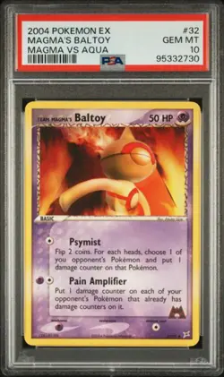 PSA 10 - 2004 EX Team Aqua vs Team Magma's Baltoy 32/95 Pokemon Card - Image 1
