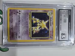 Pokemon TCG Alakazam Base Set Holo Card 1/102 Unlimited Rare - Image 1