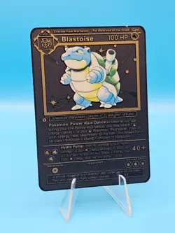Blastoise 1st Edition Pokemon Black Metal Card Collectible Gift Display - Image 1