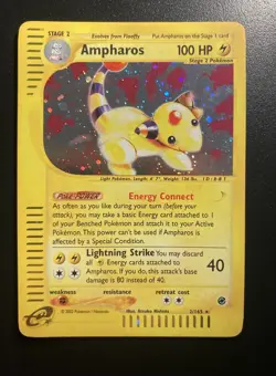 Pokemon Card-Ampharos-2/165-Expedition- Holo-ENG-Very Good - Image 1