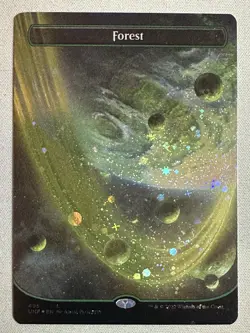 MTG / Forest / UNF / #495 / GALAXY FOIL (Borderless) / Basic Land / NM - Image 1