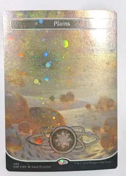 Plains (486) (Borderless) (Galaxy Foil) Unfinity Foil - MTG - Image 1