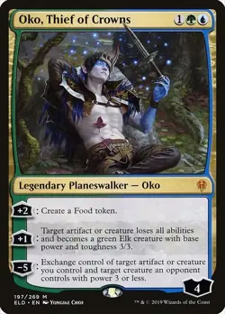 Oko, Thief of Crowns 1x FOIL ELD MTG Throne of Eldraine Mythic MINT green blue - Image 1
