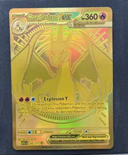 Pokemon Mega Charizard Y ex 294/217 Gold Hyper Rare Ascended Heroes Pack Fresh - Image 1