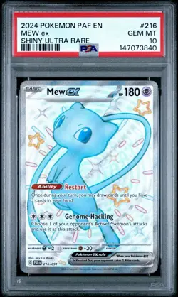 PSA 10 🔥🔥2024 POKEMON PAF EN-PALDEAN FATES SHINY ULTRA RARE #216 MEW EX - Image 1