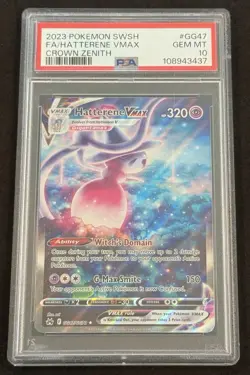 Hatterene VMAX GG47/GG70 PSA 10 Pokemon Crown Zenith (2025 Cert) Fast Ship - Image 1