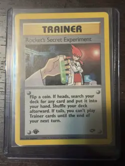 Pokemon TCG 1st Ed Rocket's Secret Experiment Trainer 120/132 Gym Challenge - Image 1