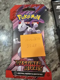 Pokemon Destined Rivals HEAVY 32.63g! Sleeved Booster -Possible GODU - Image 2