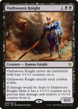 Oathsworn Knight 2x FOIL ELD MTG Throne of Eldraine Rare MINT black - Image 1