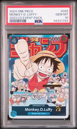Monkey D. Luffy One Piece 2024 Foil 2023 CS Event Pack Promo English #033 PSA 10 - Image 1