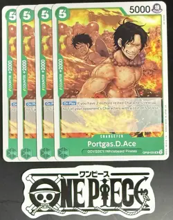4x One Piece OP09-035 UC Portgas.D.Ace - English - Regular - Playset - ST28-NM/M - Image 1