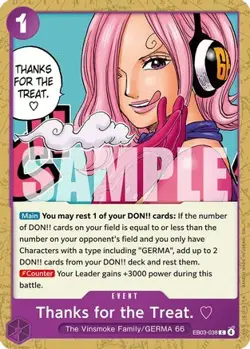 EB03-038 Playset 4 x Thanks for the Treat. English C One Piece TCG Card Game - Image 2