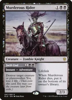 Murderous Rider 1x FOIL ELD MTG Throne of Eldraine Rare MINT black - Image 1