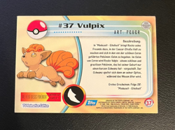1999 Topps Pokemon Blue Logo TV Animation Edition Vulpix #37 - Image 2