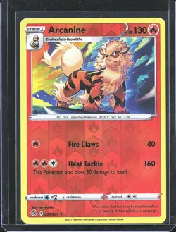 Pokemon TCG Arcanine 33/264 Fusion Strike Reverse Holo B-0001 - Image 1