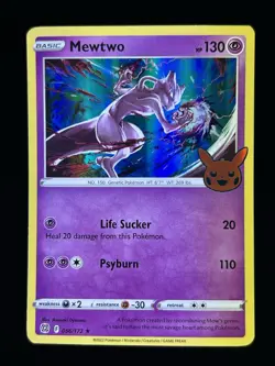 Pokemon TCG Mewtwo Holo- 056/172 - Trick Or Trade Halloween Stamp - Image 1