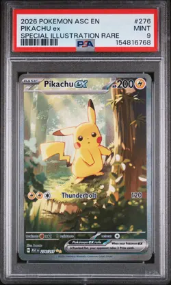 Pokemon Pikachu ex 276/217 Me: Ascended Heroes PSA 9 SIR Holo Basic 200 HP EN - Image 1